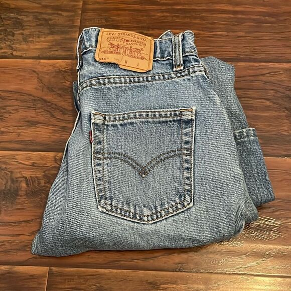 Vintage Levi’s 511 Blue Distressed Denim Jeans - Picture 2 of 11